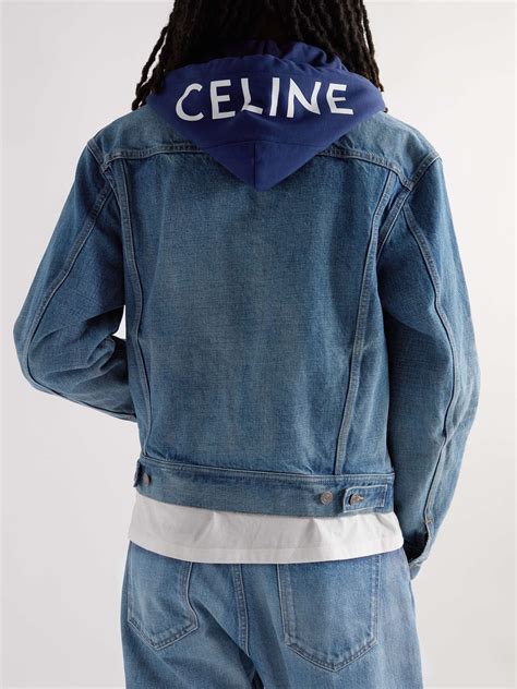 celine denim jacket hoodie|celine homme jacket.